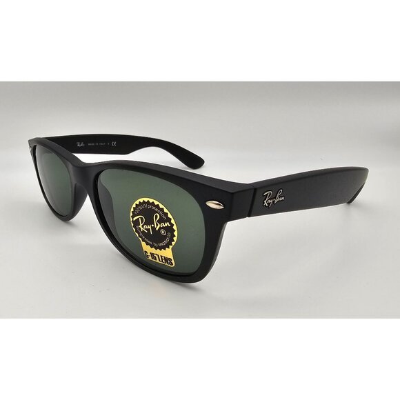 Ray-Ban‎ New Wayfarer 52-18mm Rubber Black Sunglasses With G-15 Green Lenses main image 5